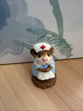 Wee Forest Folk Retired Mouse Nurse Blue Uniform M-95